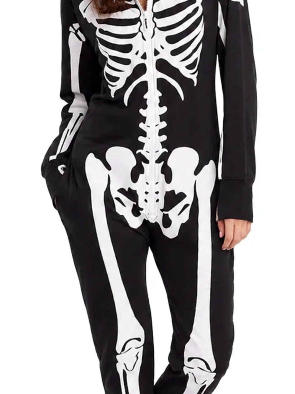 Tipsy Elves Women's Black Skeleton Onesie costume size small $80 retail